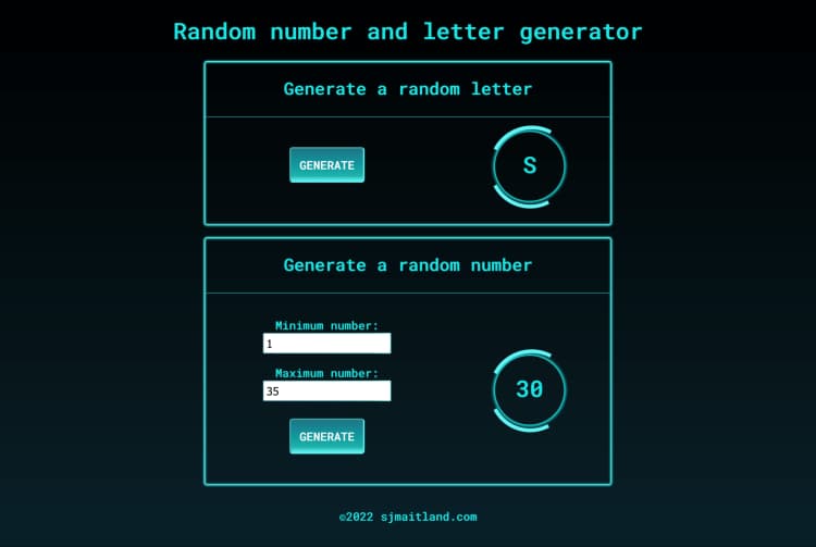 Random letter and number generator